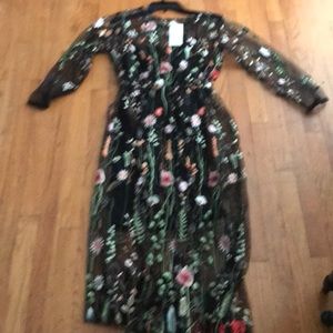 Sheer flower dress with slip under